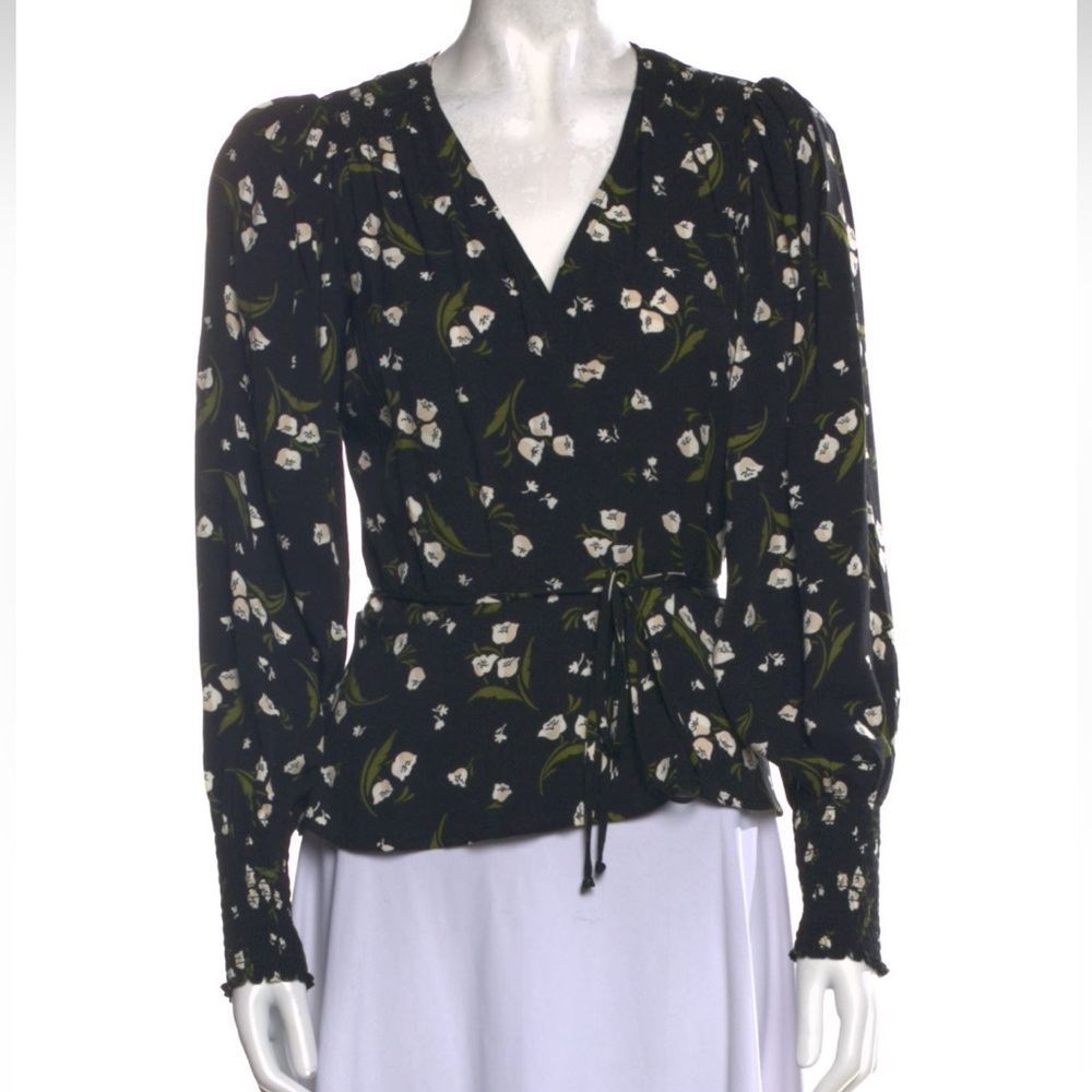 Reformation Floral Wrap Top